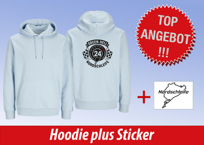 Nürburgring Green Hell Jack & Jones Hoodie RelaxedFit XS-3L plus free stickers