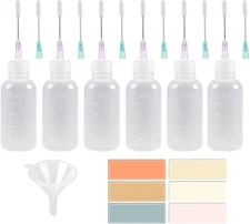 6 Pack Needle Tip Squeeze Bottle 50mL(1.69 OZ), Precision Gun Oil Bottle, Needle