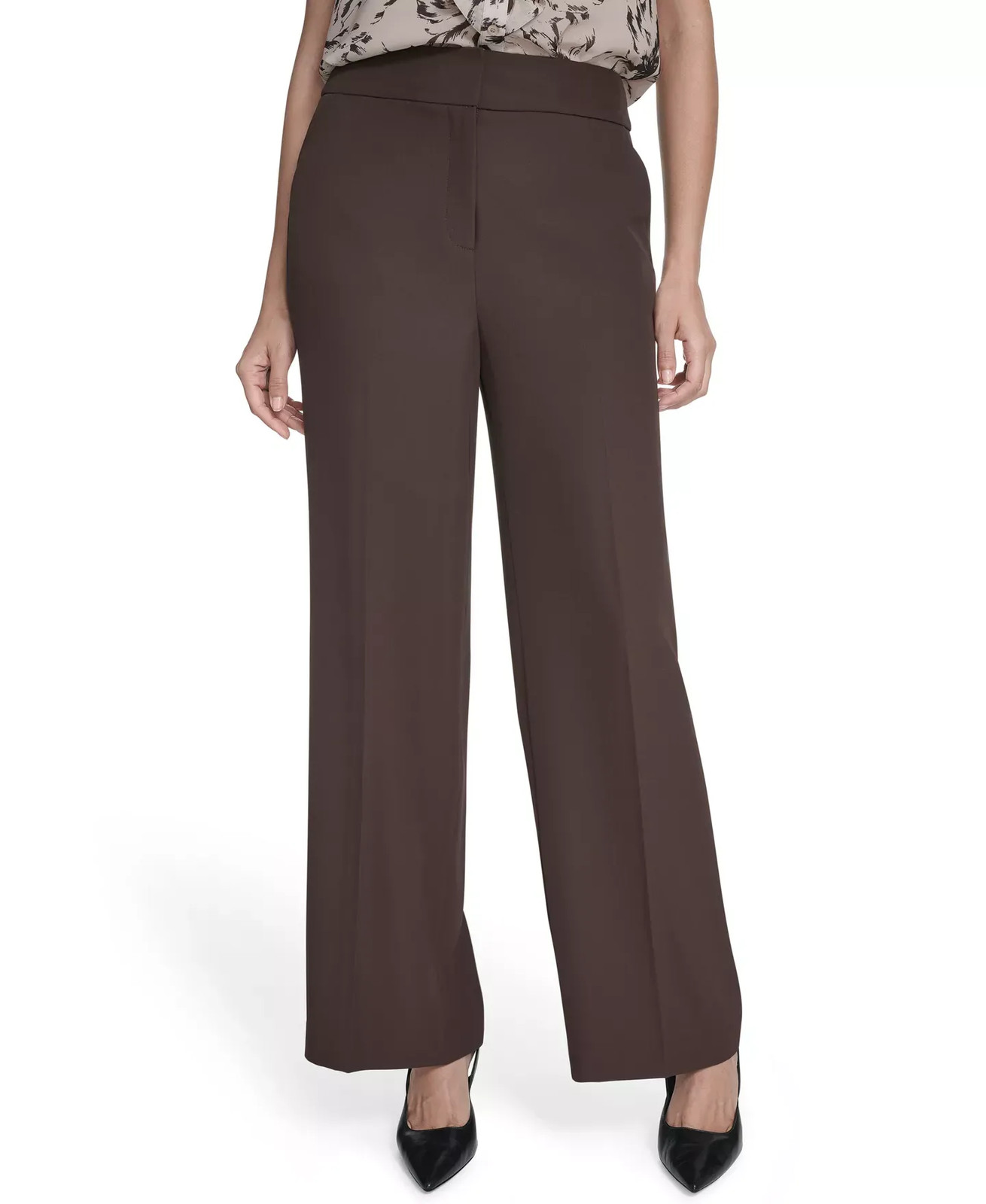 Calvin Klein Women's Pants Sz 14 High-Rise Wide-Leg