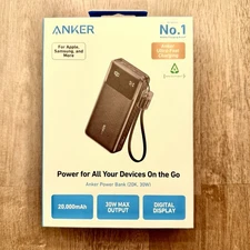 ANKER Portable Power Bank USB-C Battery Charger 4x + Phone Charges, 3 Ports- NEW