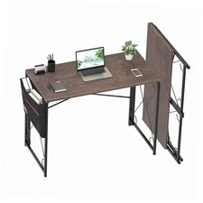 39 Inch Folding Desk Simple Assembly, Writing Computer 39 inch Classic Grey