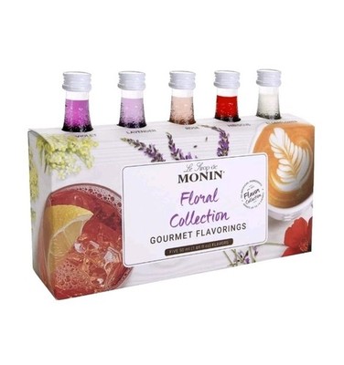 Monin Mini Floral Collection Gourmet Flavorings - 5-pack Sampler (50mL)