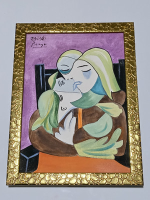 Pablo Picasso , Painting Oil On Canvas , signed stamped vintage.