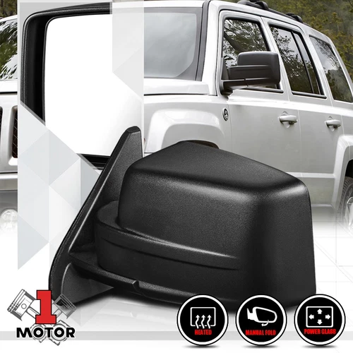[L] Driver Side Power+Heated Foldable Replacement Mirror for 10-16 Jeep Patriot