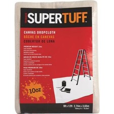3 -Trimaco SuperTuff Canvas 9 Ft. x 12 Ft. 10 Oz. Drop Cloth Model: 51121
