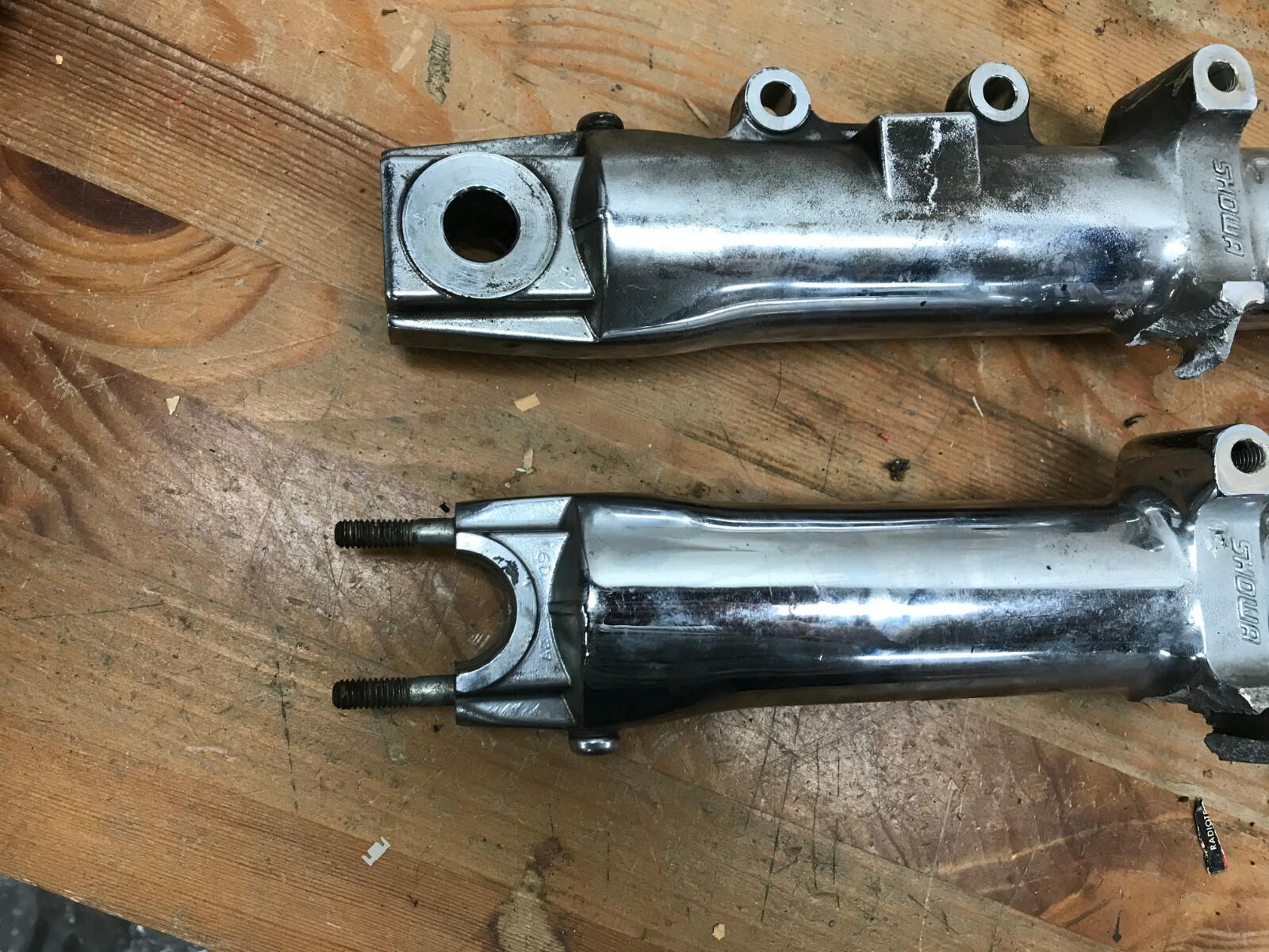 0710 Chrome Harley Fork Legs tubes & Sliders Heritage Fatboy Used