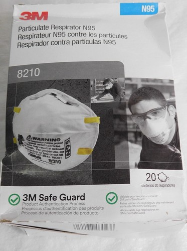 Caja de 20 3M 8210 N95 Desechables Protector Partículas Respirador Mascarilla Antipolvo - Imagen 4 de 5