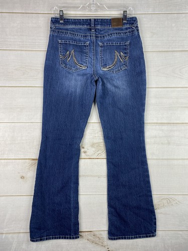 Maurices Jeans Womens 6 Reg Dark Wash Boot Cut Distressed Stretch Denim Pockets - 第 8/11 張圖片