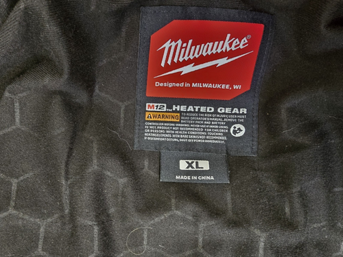 Milwaukee Men's XL M12 12V Tough Shell Black Heated Jacket BROKEN ZIPPER USED - Picture 14 of 19