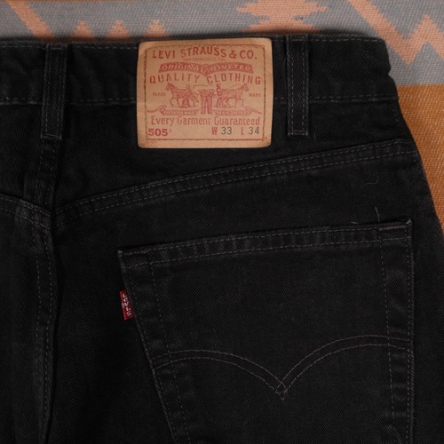 Vintage Levis Jeans 505 Regular Fit Men's 30x33 Black Denim Straight Leg Y2K - Picture 17 of 18