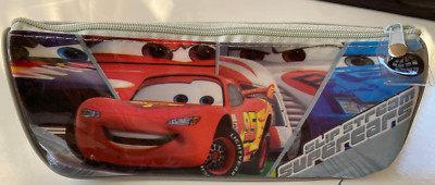 Disney Cars Slip Stream Supercars  Pencil Pouch Case Gray  8''W x 3.1''H x 2''