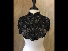 NEW Gorgeous Black Beaded Sequined Capelet