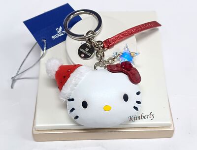 Swarovski Hello Kitty Holiday Key Ring Bag Charm Santa Star AB Crystal  1162835