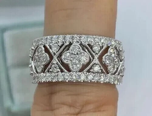 2.30Ct Round Cut Simulated Diamond Band Ring  Free Pendant 14K White Gold Plated - product listing photo