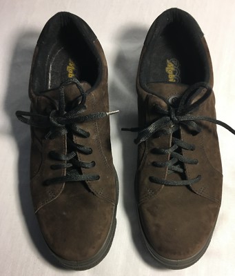 Sneaker Shoes Ecco Flexzone MobileComfort Brown Suede Leather Oxford Women Sz 10