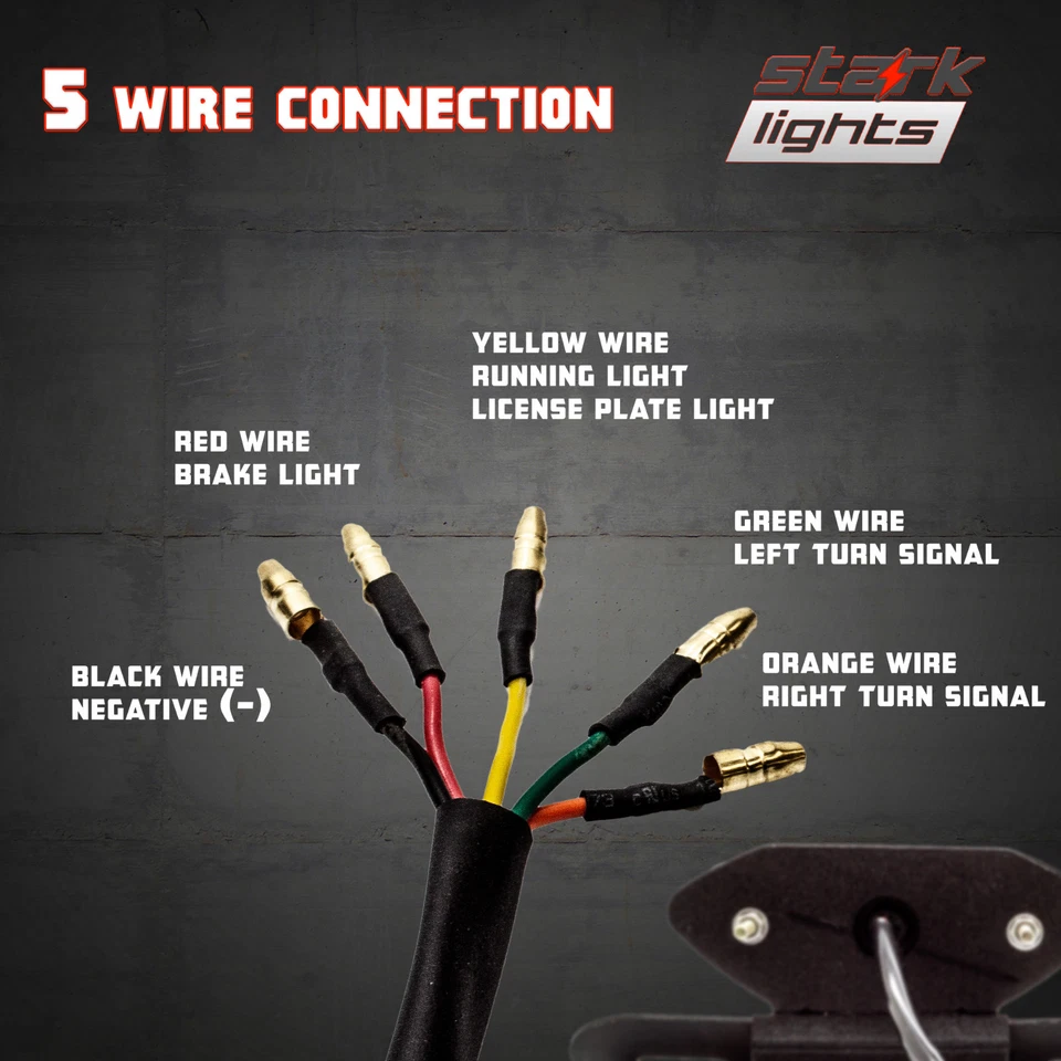 LED Turn Signal Brake License Plate Integrated Tail Light Motorcycle Quad ATV -E - Image 4 of 4