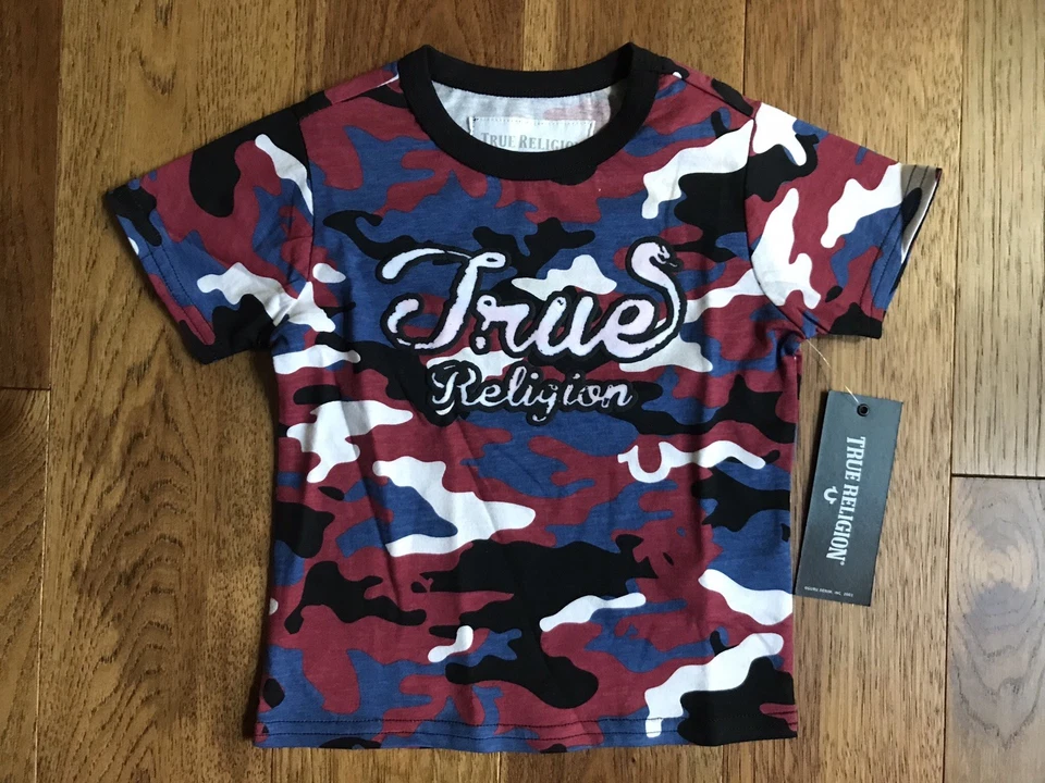 Camiseta True Religion True Roja Blanca y Azul Serpiente Camuflada Niños 2T *NUEVA* $39 Foto 2 de 4