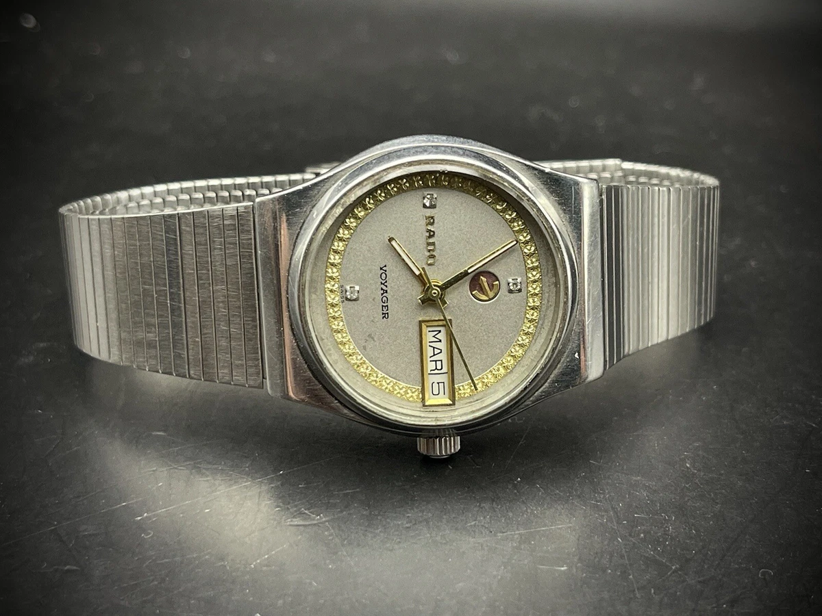 Vintage Watch Rado Voyager Diamond Dial Rare Automatic Mens Watch 35mm