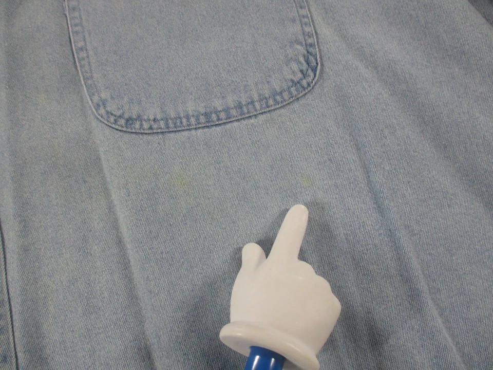 Vintage Nantucket Island HSQ Harvard Square Blue Denim Cotton Distressed - Image 4 of 4