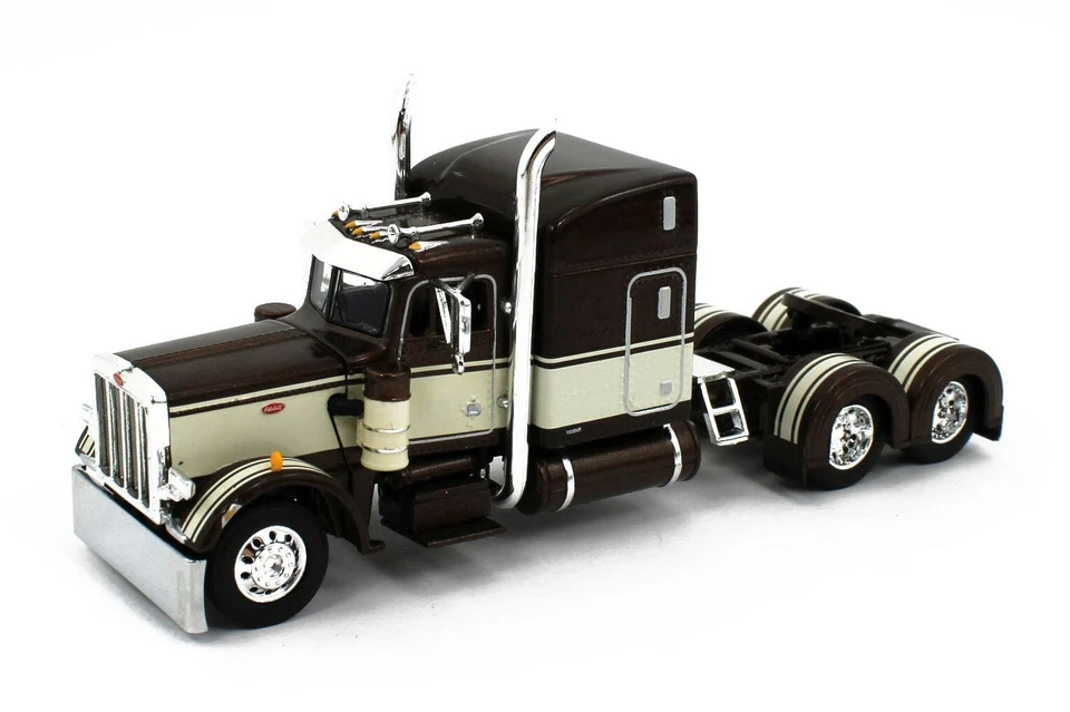 2023 DCP 1:64 *MARROM E CREME* Peterbilt 359 63" teto médio com reboque de produtos secos novo na caixa! - Imagem 4 de 4