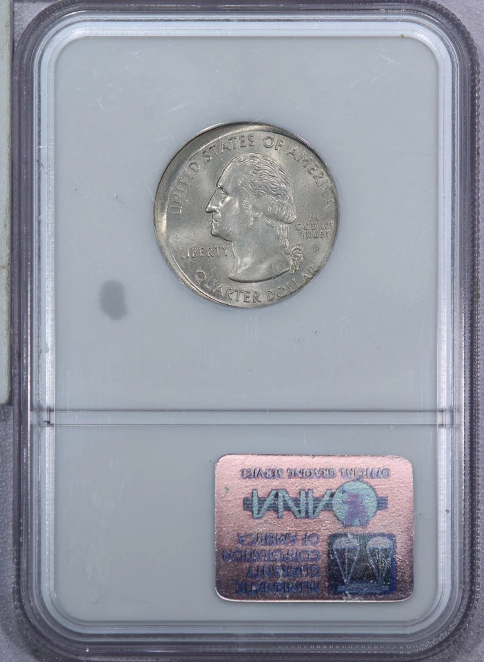 1999 Georgia State Quarter NGC MS64 - Mint Error Off Center - Image 2 of 4