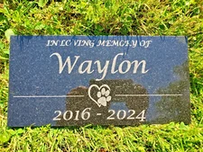 6x12 Granite pet memorial grave head stone plaque marker cat dog loving gift t7