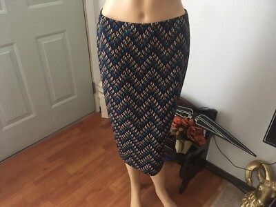 Nordstrom Bobeau Women's Black/Multi Color Pull On Skirt M Elastic Waist  Stretch