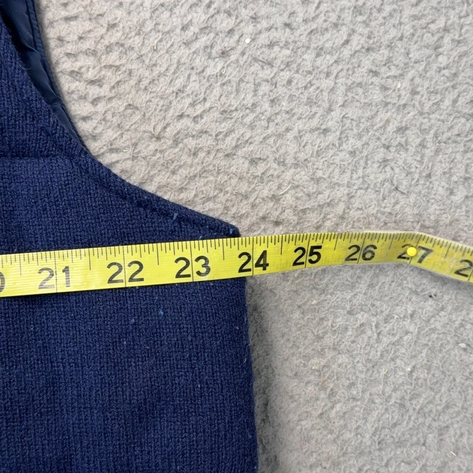 Banana Republic Wool Vest Jacket Mens XL Blue Full Zip Lined Insulated Outdoor - Image 3 of 4
