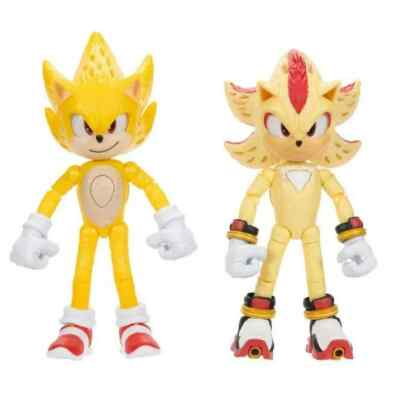Sonic 3 Movie Super Shadow & Super Sonic Light Up 2 Pack Yellow Action Figures