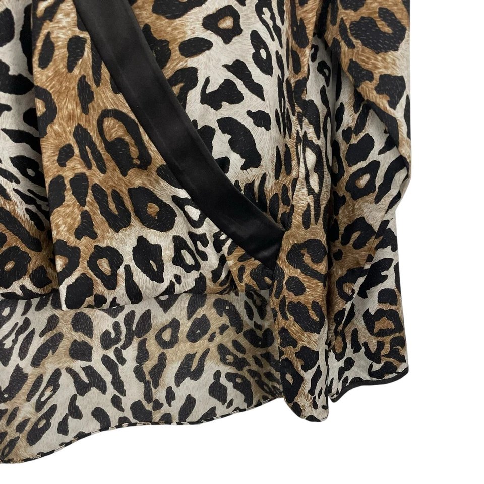 Worth 100% 真丝动物印花高低长袖衬衫女式 4 — 第 2/4 张图片