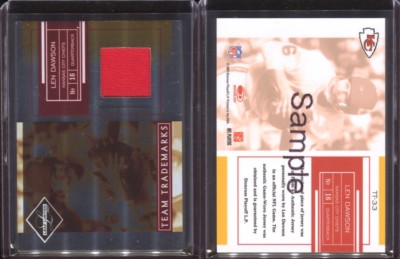 2007 Leaf Limited Team Trademark Jersey #TT-33 Len Dawson Pre-Production Sample