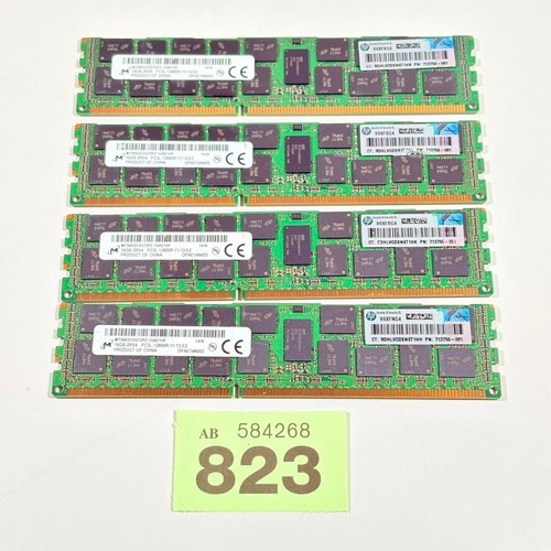 64GB 4 x 16GB Micron PC3L-12800R-11-13-E2 DDR3 ECC Server Memory HP Certified - Afbeelding 4 van 8