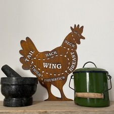Rusty CHICKEN / Butchers Sign / Kitchen plaque / wall decoration /chicken plaque