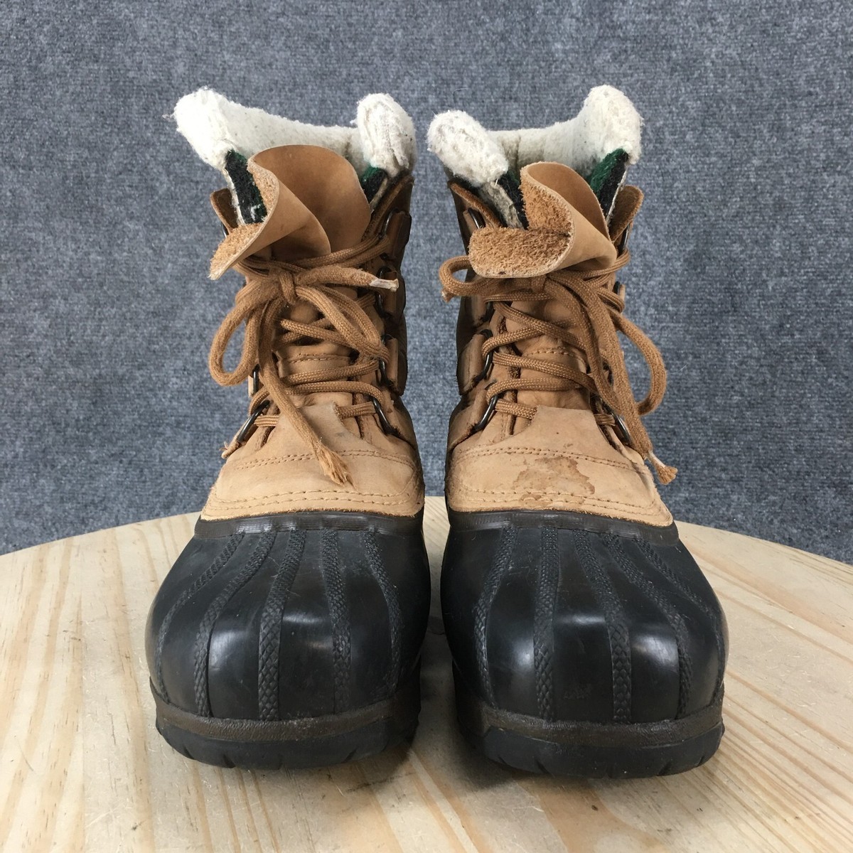 Sorel Boots Womens 8 Caribou II Winter Beige Lace Up Comfort