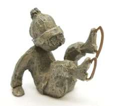 Vintage HUDSON Pewter Boy Skater Falling Down While Skating Miniature