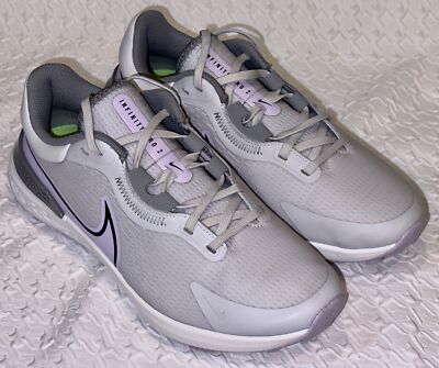 NIKE React Infinity Pro 2 Photon Grey Black Violet Golf Cleats Shoes Mens 10.5