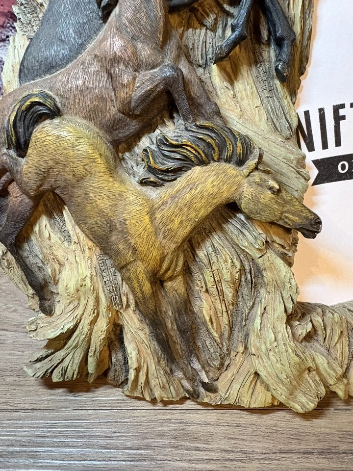 HORSE TRIO PICTURE PHOTO FRAME 3D RESIN 4 X 6 INSERT COUNTRY WESTERN DECOR - Image 4 of 4