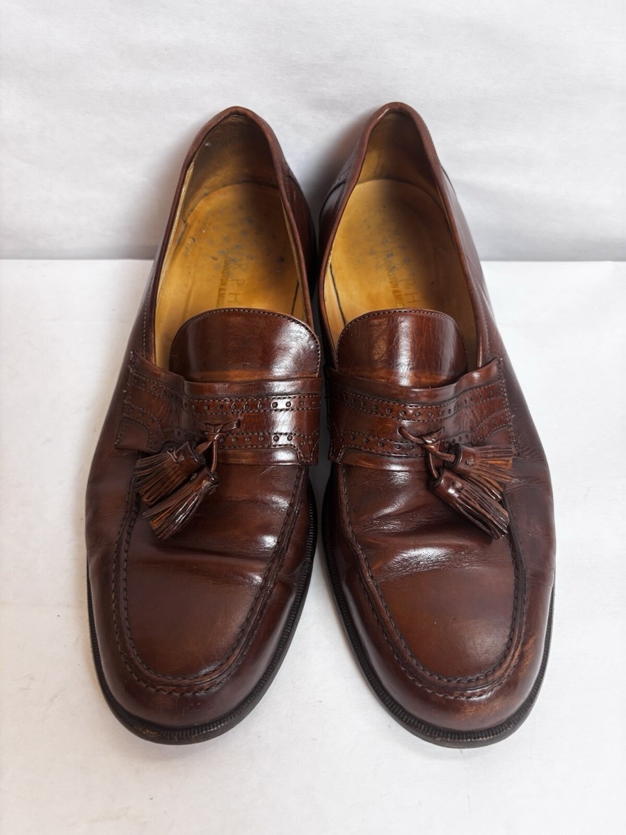 Johnston and Murphy Shoes Mens 10.5 Brown Loafers Dress 