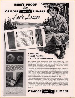 1952 Osmose Treated Lumber ''Highly Toxic Chemical Mixture''
