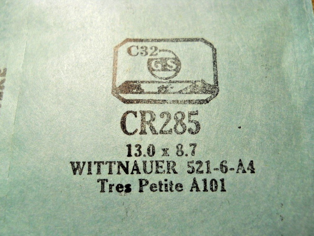 GS CR285 Watch Crystal 13.0 x 8.7 mm FITS WITTNAUER 521-6-A4 GS CR285 Watch Crystal 13.0 x 8.7 mm FITS WITTNAUER 521-6-A4
