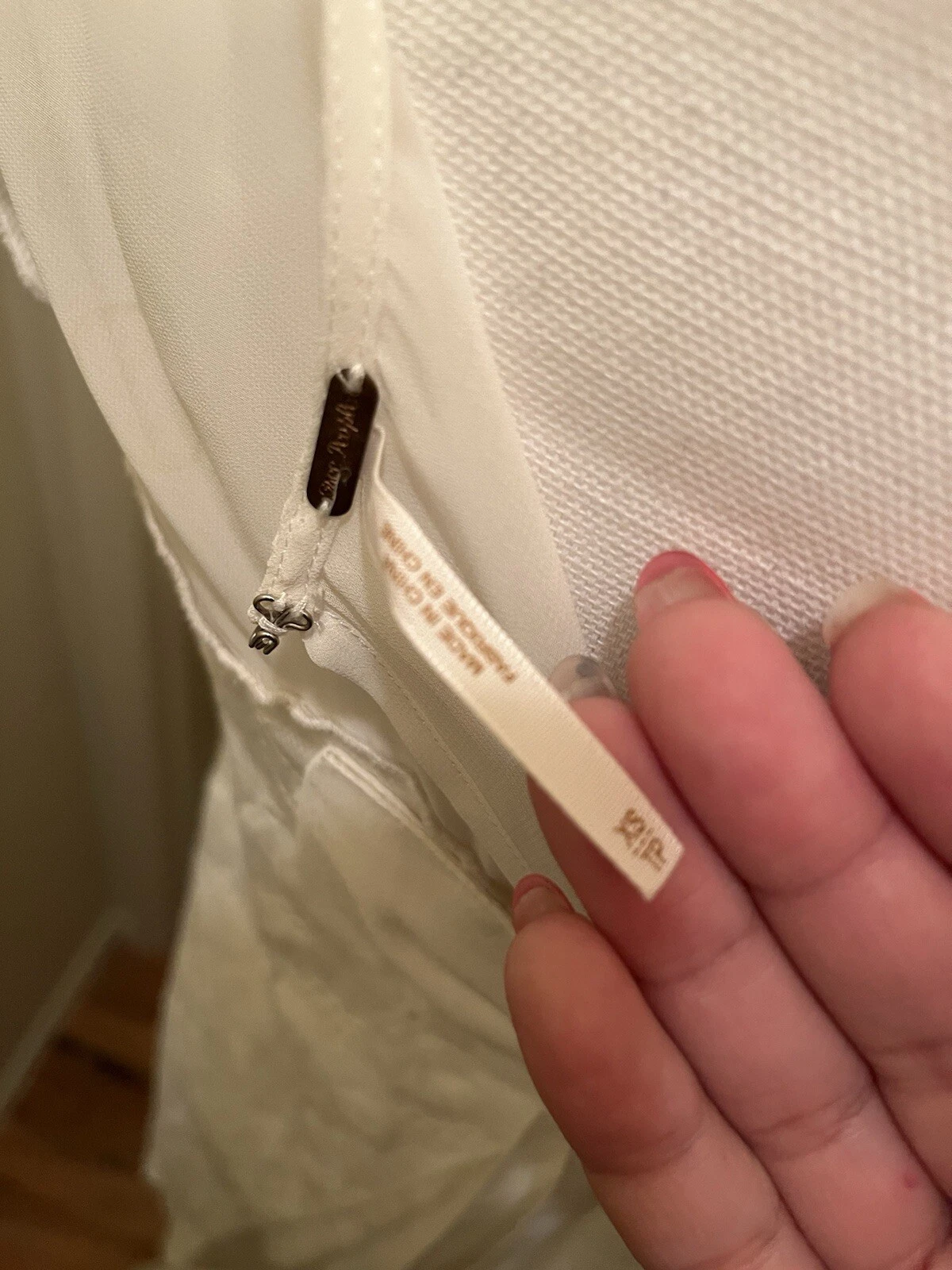 OFF WHITE Abito estivo FREE PEOPLE donna bianco sporco occhielli pizzo taglio us intime ottimeioni condiz ta