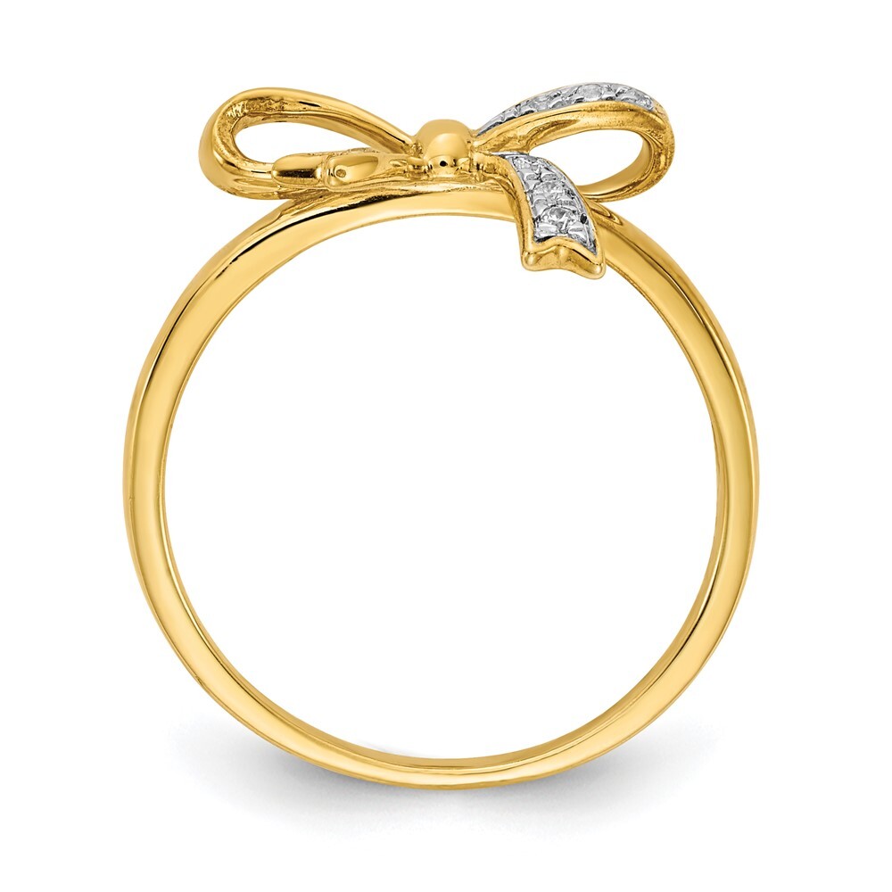 ファッション雑貨・小物その他 +DEINET+ BOLD RIBBON RING IN GOLD KDTYM4S43111700F 14k Two-tone Gold Diamond Bow Ring for Women Size 7 | eBay