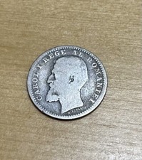 1900 romania 50 bani carol 1/2 leu eastern europe rare silver world coin