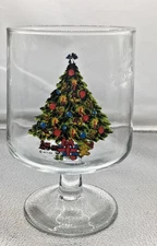 SPODE CHRISTMAS TREE PEDESTAL Extra LARGE GOBLET GLASS, g24