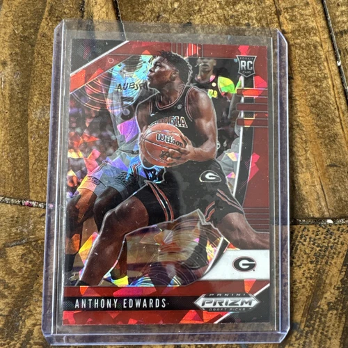 2020-21 Panini Prizm Draft Picks Anthony Edwards #1 Red Cracked Ice Prizm RC