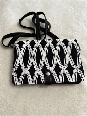 Thirty-One Black and White Double Up Crossbody Adjustable / Removable Strap