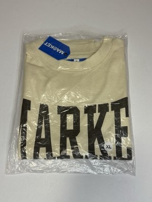 MARKET Persistent Logo Tee Ecru Cream XL NWT Large Front Print T-Shirt