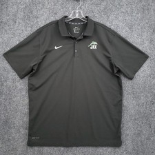 Nike Dri Fit Golf Polo Shirt Mens XL Gray Short Sleeve Performance Swoosh