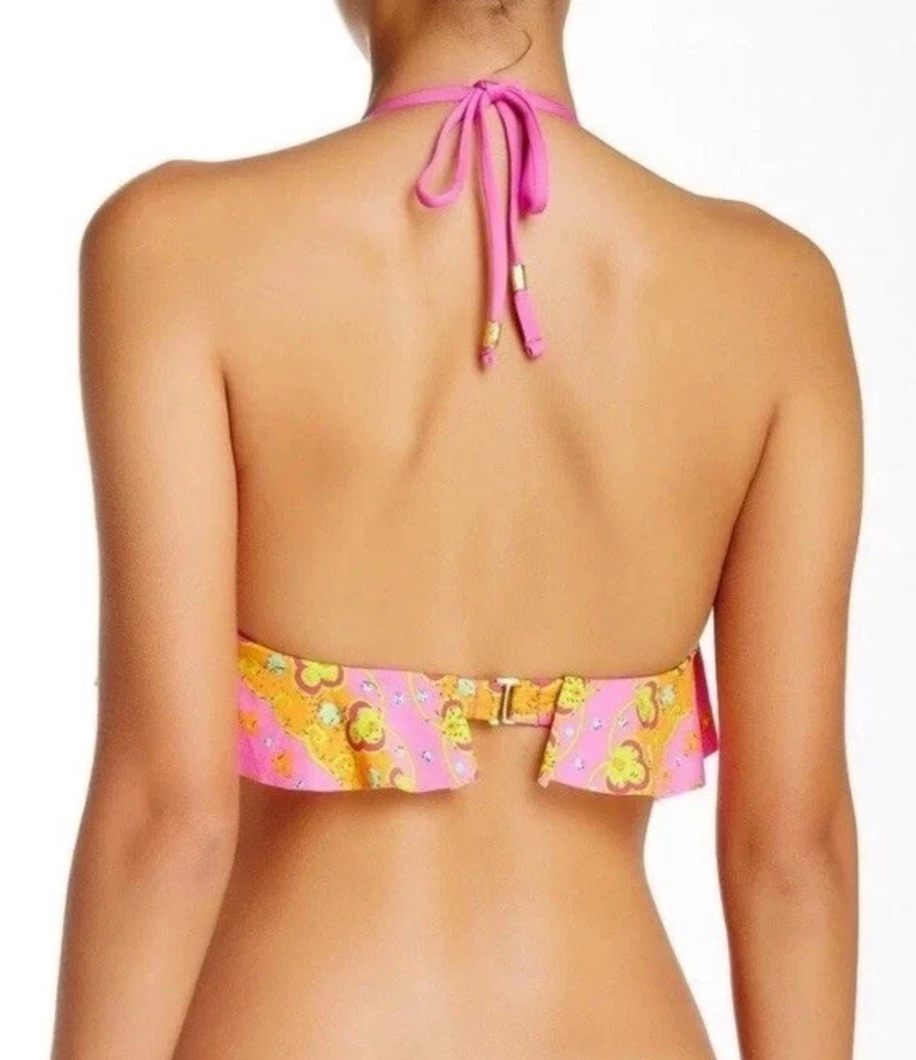 Traje de baño Trina Turk bloque de madera bikini top para mujer 6 rosa naranja nuevo con etiquetas  Foto 2 de 4