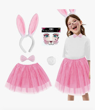 Girls Easter BUNNY Rabbit Costume Fancy Dress set Skirt Accessory Set age 2-4